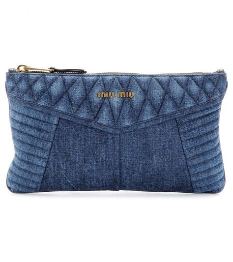 miu miu denim clutch|miu michau clothing.